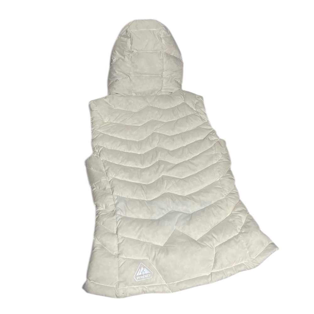 Women’s Pyrenex Down Jacket Puffy Quilted Vest Hoodie Size 34 White - Picture 8 of 8